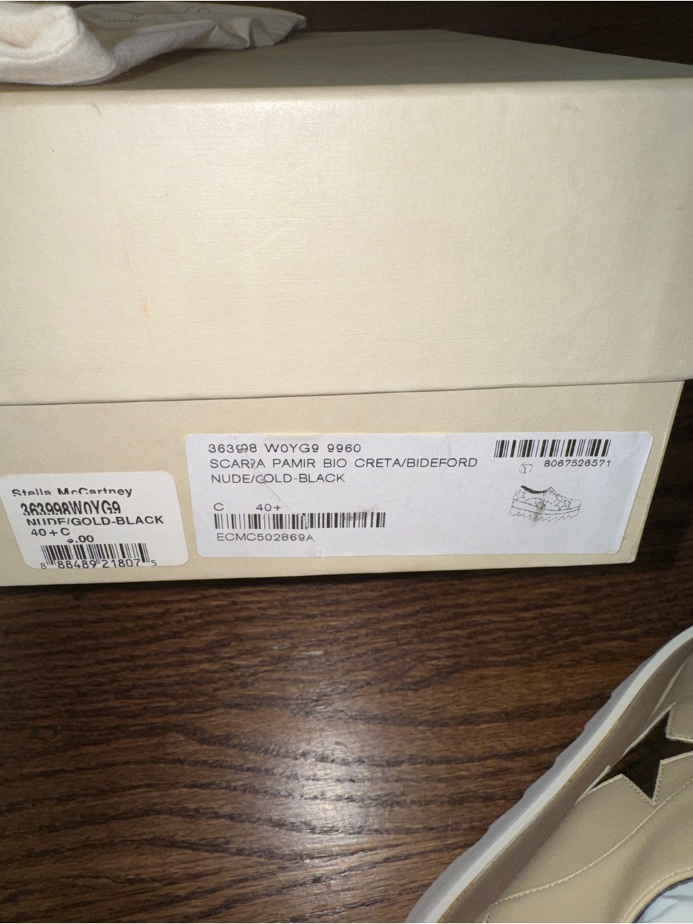 Size 40.5 Stella McCartney Elyse Star Platform Oxfords Nude Gold Black - Picture 13 of 13